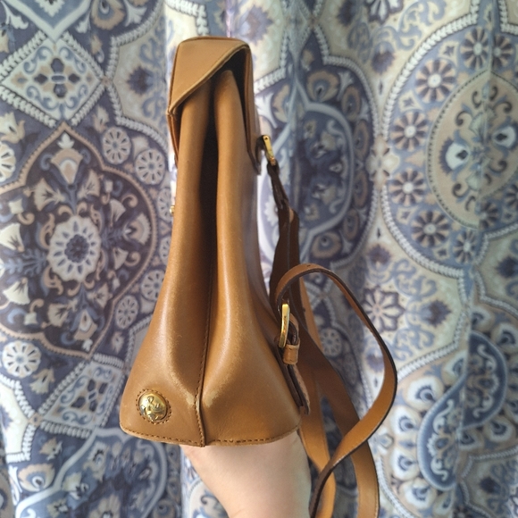 Vintage Ferragamo Brown Leather Backpack with Gold Accents - Picture 7 of 13